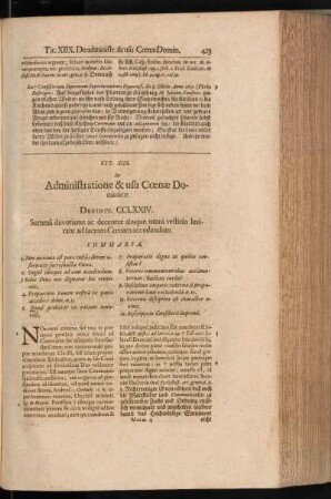 Tit. XIIX. De Administratione & usu Coenae Dominicae
