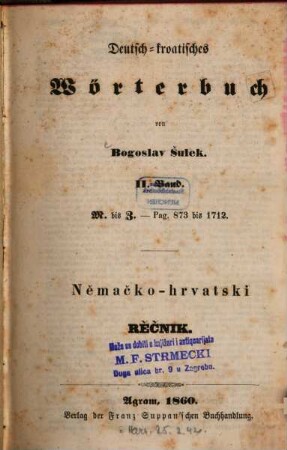 Deutsch-kroatisches Wörterbuch. 2, M. bis Z.
