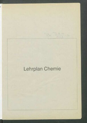 Lehrplan Chemie für die gymnasiale Oberstufe