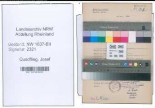 Entnazifizierung Josef Quadflieg , geb. 12.06.1891 (Steuerberater)
