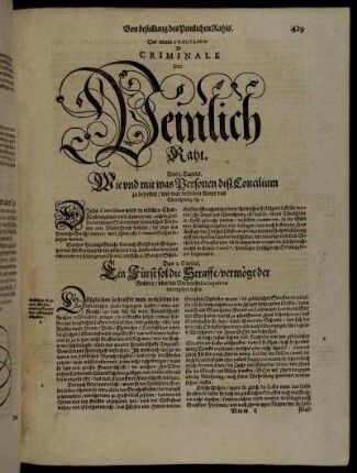 Das neunte Concilium Ist Criminale Oder Peinlich Raht.
