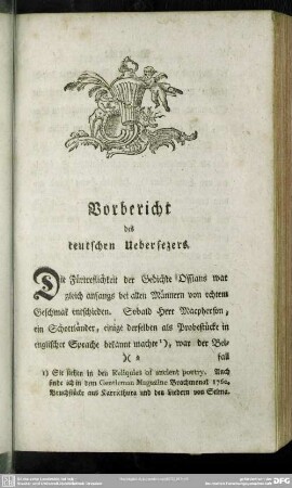 Vorbericht des teutschen Uebersezers