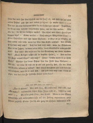 14. "Und was soll's denn nun werden?"