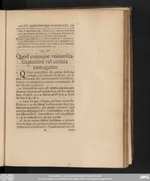 Tit. IV. Quod cuiusque universitatis nomine vel contra eam agatur.