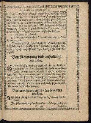 Von Reinigung und anhaltung des Leibes.
