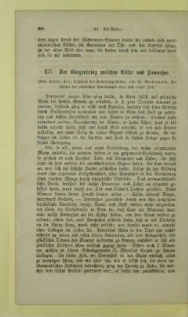 Der Bürgerkrieg zwischen Cäsar und Pompejus