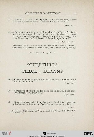 Sculptures glace – écrans (Nr. 46-54) Planche IX-X