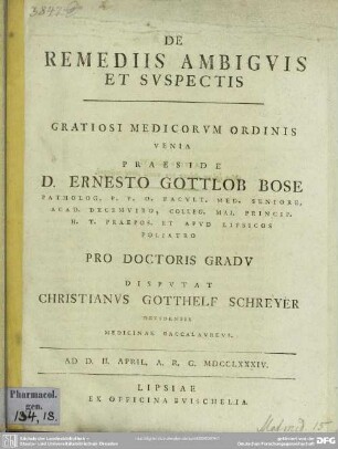 De Remediis Ambiguis Et Suspectis