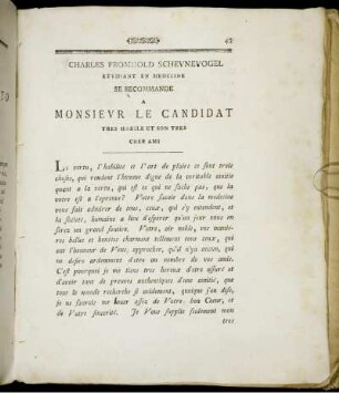 Charles Fromhold Scheunevogel Etudiant En Medicine Se Recommande ...