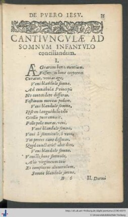 Cantiunculæ ad somnum infantulo conciliandum