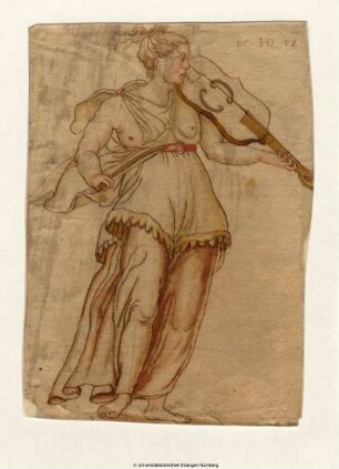 Stehende Frau, violinespielend, nach rechts