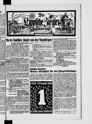 Der lippische Ziegler. 1926-1933
