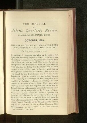 The Presbyterian and Wesleyan User of Government Churches in India.