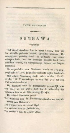Vijfde hoofdgroep. Sumbawa