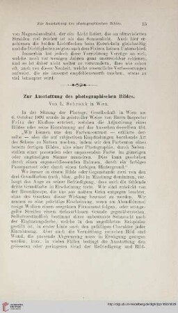 Zur Ausstattung des photographischen Bildes