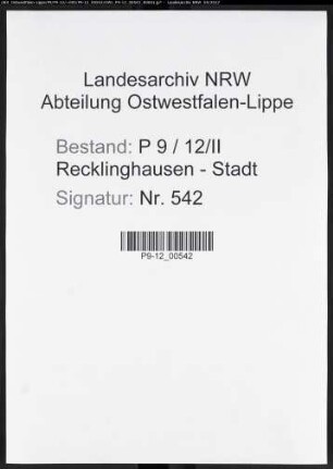 Namensverzeichnis Recklinghausen - Stadt II, Todesfälle