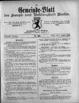 1909,31: No. 31, 1. August 1909