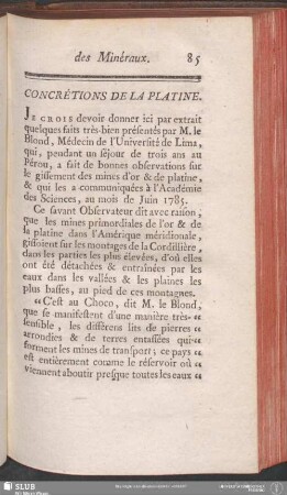 Concrétions De La Platine