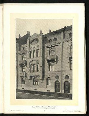 Doppel-Wohnhaus in Mannheim, Mollstr. 25 und 27. Außenansicht.