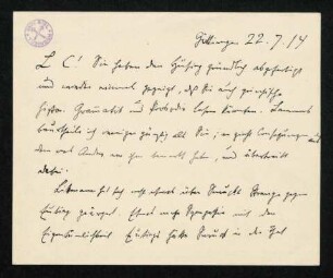 Brief 25: 22.07.1914