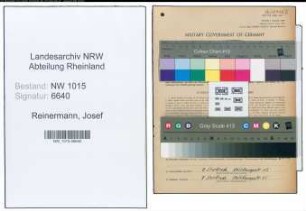 Entnazifizierung Josef Reinermann , geb. 03.04.1894 (Schneider)