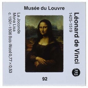 da Vinci, Mona Lisa (La Gioconda) (Paris Louvre INV 779)