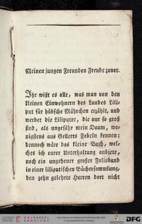 Meinen jungen Freuden Freude zuvor