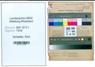 Entnazifizierung Emil Schaefer , geb. 16.04.1896 (Geschaeftsfuehrer)