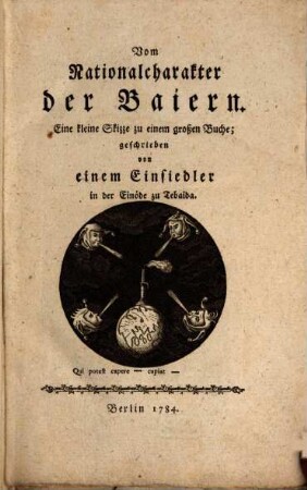 Vom National-Charakter der Baiern