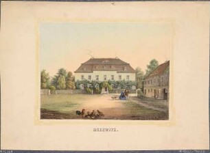 Das Rittergut in Medewitz (Demitz-Thumitz-Medewitz) in der Lausitz, aus dem Album der Rittergüter und Schlösser im Königreiche Sachsen, 3. Band