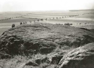 Hohburger Berge. Rundhöcker am Fuß des Spielberges (Quarzporphyr). Blick nach Südwest