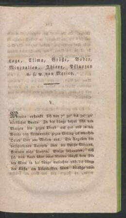 V. Lage, Klima, Groeße, [...] von Mexico.