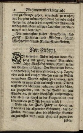Von Fiebern. - Von Masern oder Röthen.