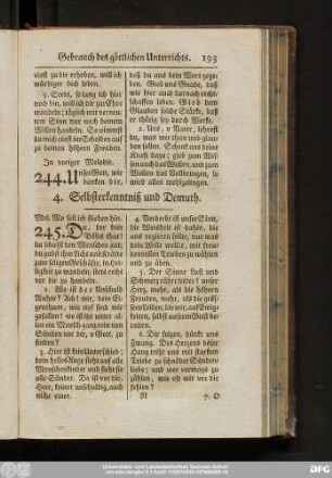 4. Selbsterkenntniß und Demuth.