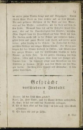 Gespräche verschiedenen Innhalts.