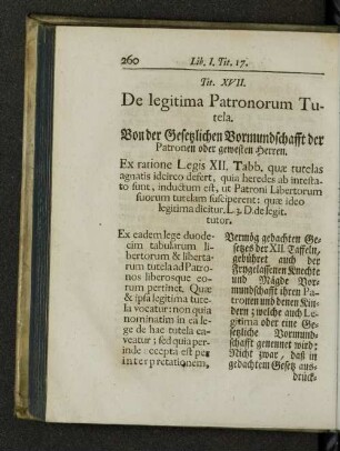 Tit. XVII. De legitima patronorum tutela.