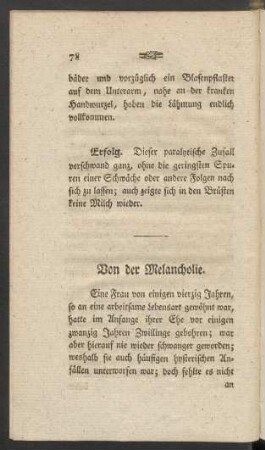 Von der Melancholie