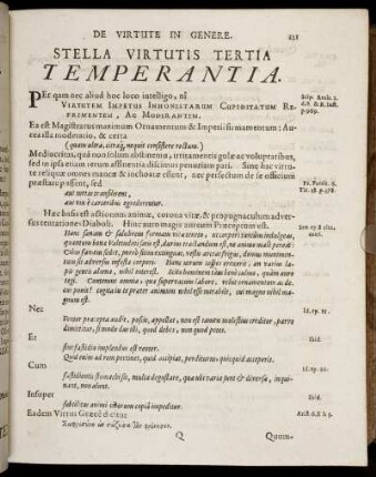 Stella Virtutis Tertia Temperantia.