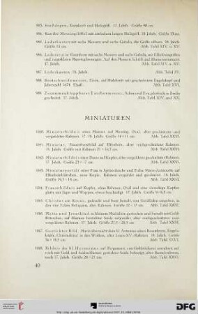 Miniaturen (Nr. 1040-1050)