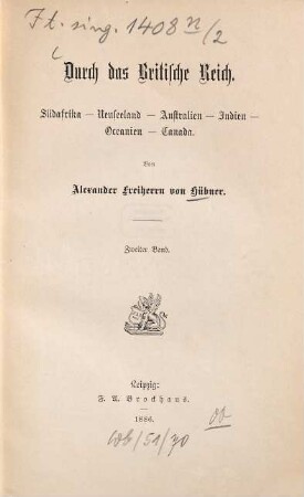 Durch das Britische Reich : Südafrika, Neuseeland, Australien, Indien, Oceanien, Canada, 2