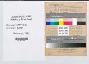 Entnazifizierung Otto Behrendt, geb. 17.06.1889 (Bauarbeiter)