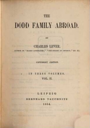 The Dodd family abroad : in three volumes. 2