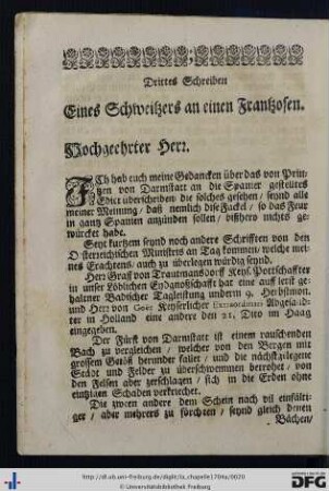 Drittes Schreiben.