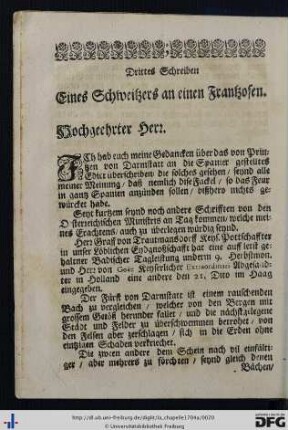 Drittes Schreiben.