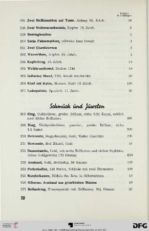 Schmuck und Juwelen (Nr. 268-279)