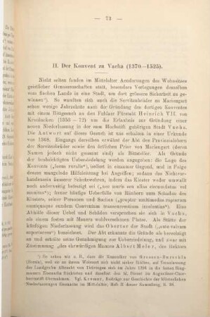 II. Der Konvent zu Vacha (1370-1525).