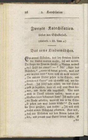 Zweyte Katechisation. Ueber den Schulbesuch.