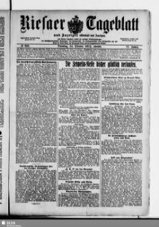 Riesaer Tageblatt und Anzeiger : (Elbeblatt und Anzeiger) : amtliche Bekanntmachungen für die Stadt und den Landkreis Riesa