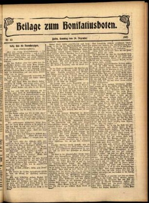Zweite Ausgabe vom Sonntag, den 29. Dezember 1907.