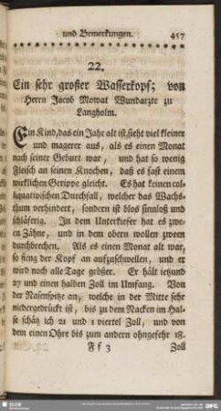 Ein sehr großer Wasserkopf